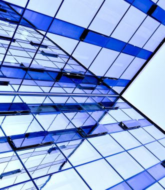 Abstract glass side of business building clipart