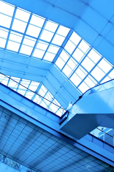 Blue glass corridor — Stock Photo, Image