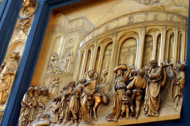 Cathedral door in Florence, Italy clipart