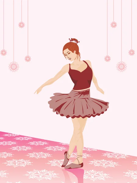 Κορίτσι σε ωραίο καφέ φόρεμα χορό — Διανυσματικό Αρχείο