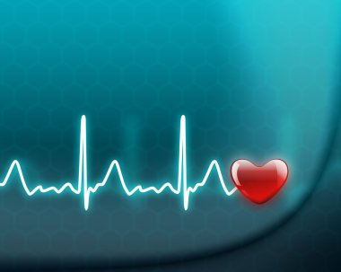 Heart and heartbeat symbol