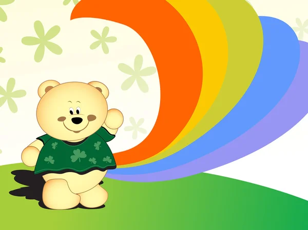 快乐的泰迪熊背景 — 图库照片
