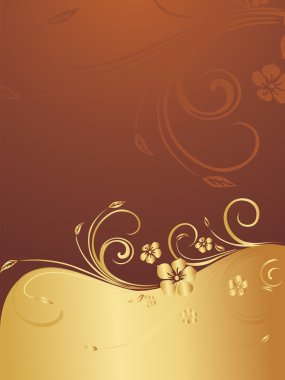 Golden and brown floral background clipart