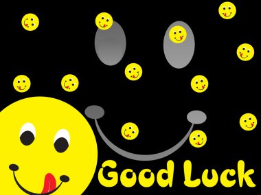 Happy smiley face symbol, good luck! clipart