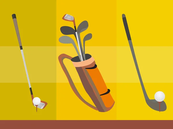 Bolsa de golf con varios palos — Vector de stock