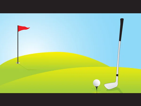 Golf ground, vector illustration — Stock Vector