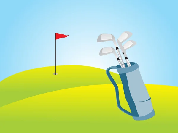 Campo de golfe, ilustração vetorial — Vetor de Stock