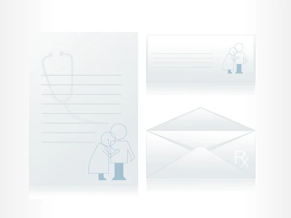 Papier à en-tête médical et enveloppe — Image vectorielle