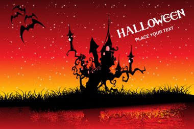 Background with halloween pattern clipart