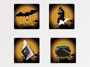 Halloween icons set_1, vector wallpaper clipart