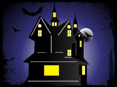 Halloween cityscape background clipart