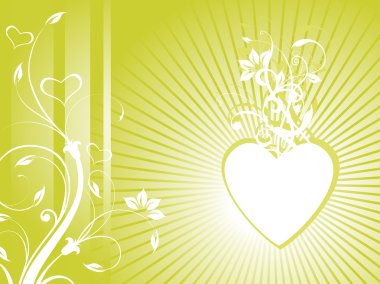 Background with decorated heart clipart