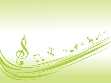 Yeşil müzik dalgalar illüstrasyon