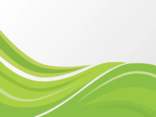 緑の抽象的な波背景 — ストックベクタ