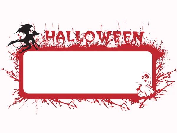 Halloween grunge frame in het rood — Stockvector
