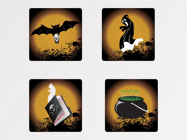 Halloween-Symbole set _ 1, Vektor-Hintergrund — Stockvektor