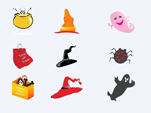 Conjunto de iconos de Halloween _ 10, fondo de pantalla vectorial — Vector de stock
