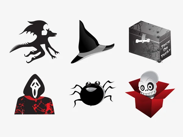 Conjunto de iconos de Halloween _ 11, fondo de pantalla vectorial — Vector de stock