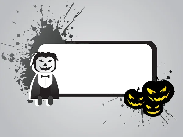 Cadre Halloween avec citrouille — Image vectorielle