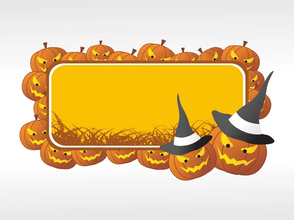 Halloween frame with pumpkin — Stock Vector