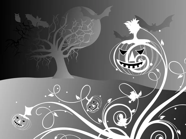 Halloween svart bakgrund illustration — Stock vektor