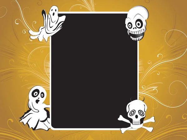 Halloween cadre noir fond — Image vectorielle