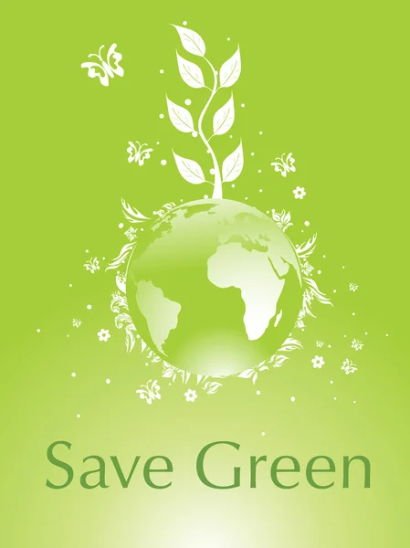 Green globe between environmental — Stock Vector