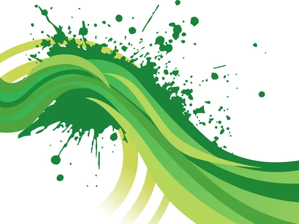 Green Grunge Wellen Hintergrund — Stockvektor