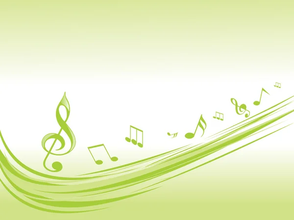 Gröna musikaliska vågor illustration — Stock vektor