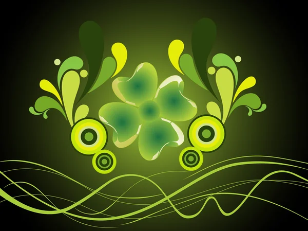 Vecteur vert de quatre trèfles à feuilles — Image vectorielle