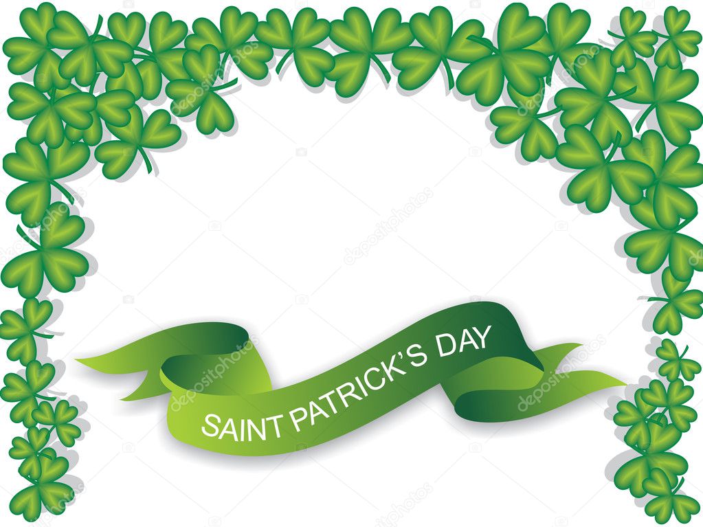 Green banner, saint patrick day