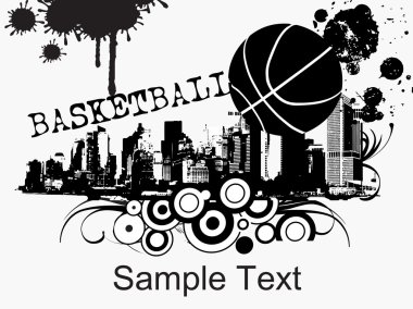 Grunge basketball background clipart