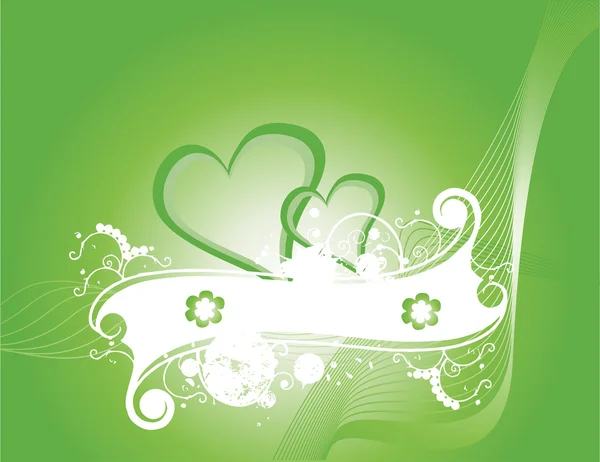Зеленые обои в концепции сердца — стоковый вектор