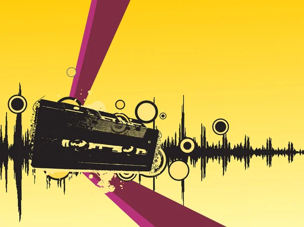 Cassette audio Grunge — Image vectorielle