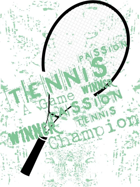 Grunge fond de raquettes tenis — Image vectorielle