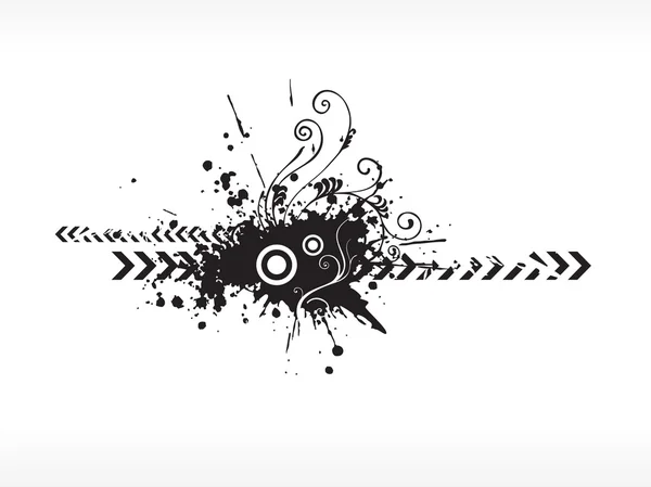 Grungy blommig logotyp, illustration — Stock vektor