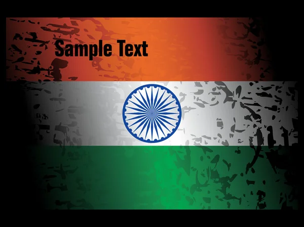 Grunge indian flag isolated on black — Stock Vector