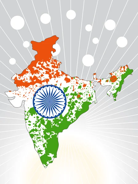 Grunge 印度地图矢量 — 图库矢量图片