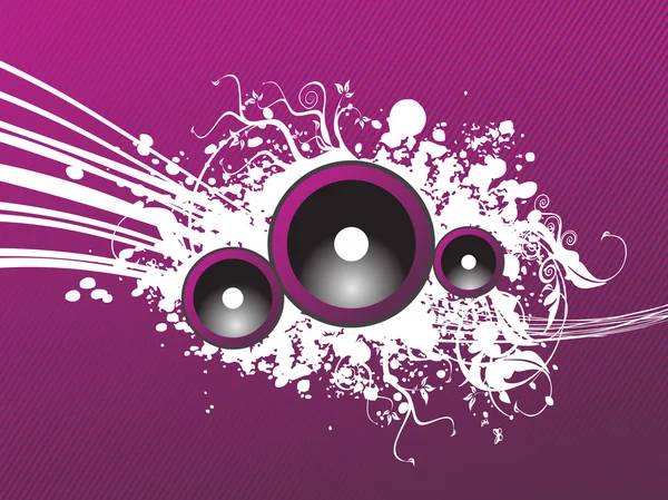 Grunge purple party speaker — Stock Vector