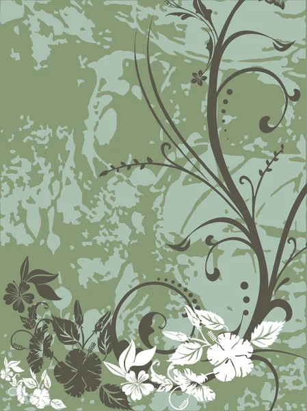 Schmutzigen Hintergrund mit floralen — Stockvektor