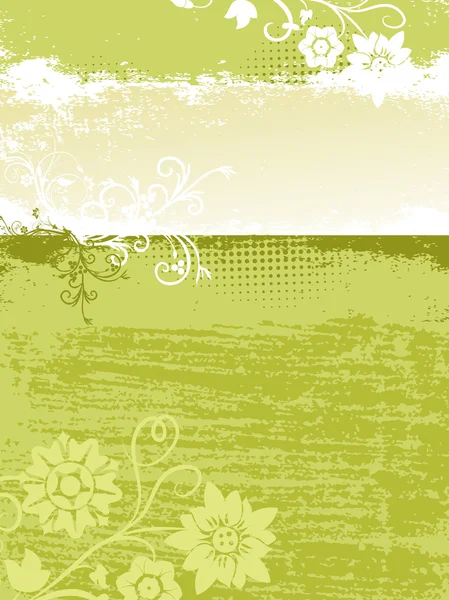 Grüner Hintergrund mit floralem Hintergrund — Stockvektor