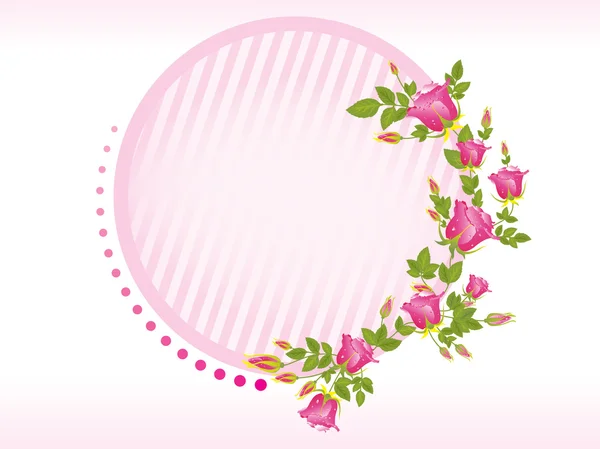 Ilustração da moldura da flor de rosa — Vetor de Stock