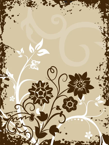 Grungy border background with filigree — Stock Vector