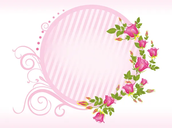 Cadre vectoriel fleur rose — Image vectorielle