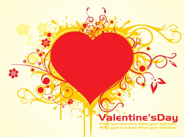 Grungy corazón floral para San Valentín — Archivo Imágenes Vectoriales