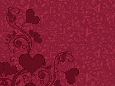 Artwork background with floral heart clipart