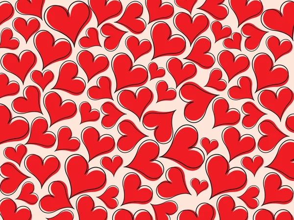 红色的心花纹壁纸 — 图库矢量图片