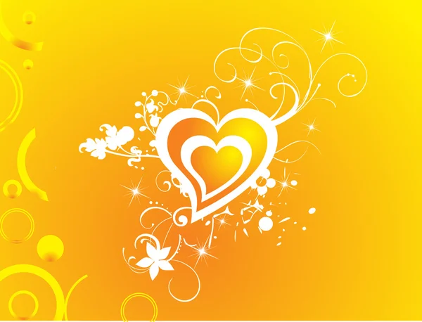 Valentines heart with shining stars — Wektor stockowy