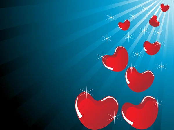 Valentinky zářící srdce, banner3 — Stockový vektor