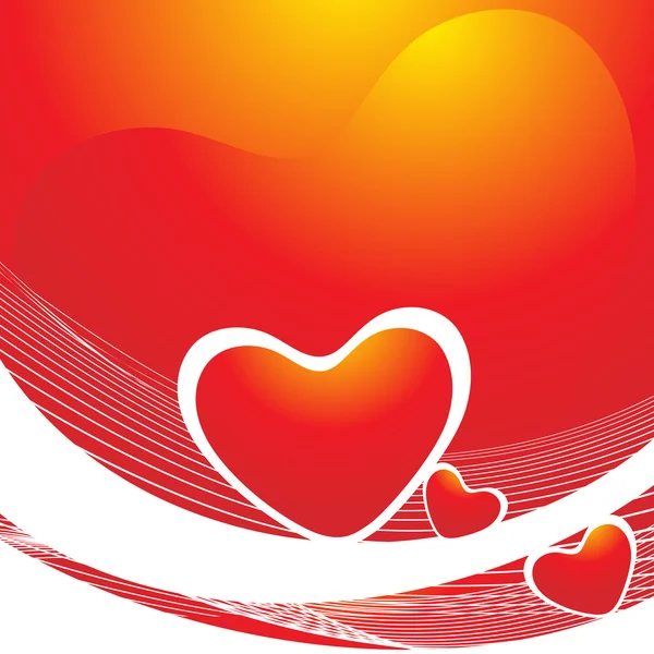 Valentine καρδιές με φόντο κύματα — Διανυσματικό Αρχείο